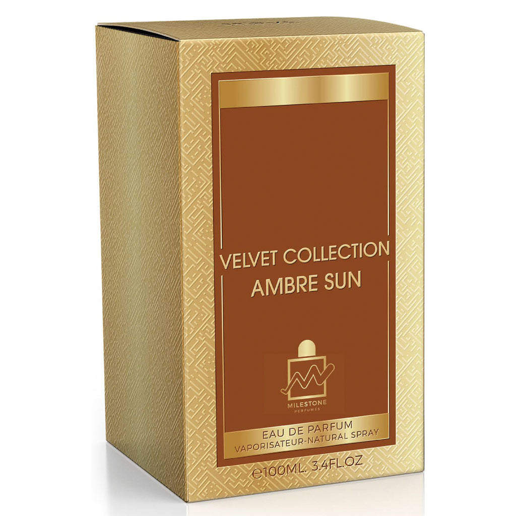 MILESTONE Velvet Collection Ambre Sun EDP ✨ 100ML | Warm, Spicy Elegance with a Rich, Woody Base