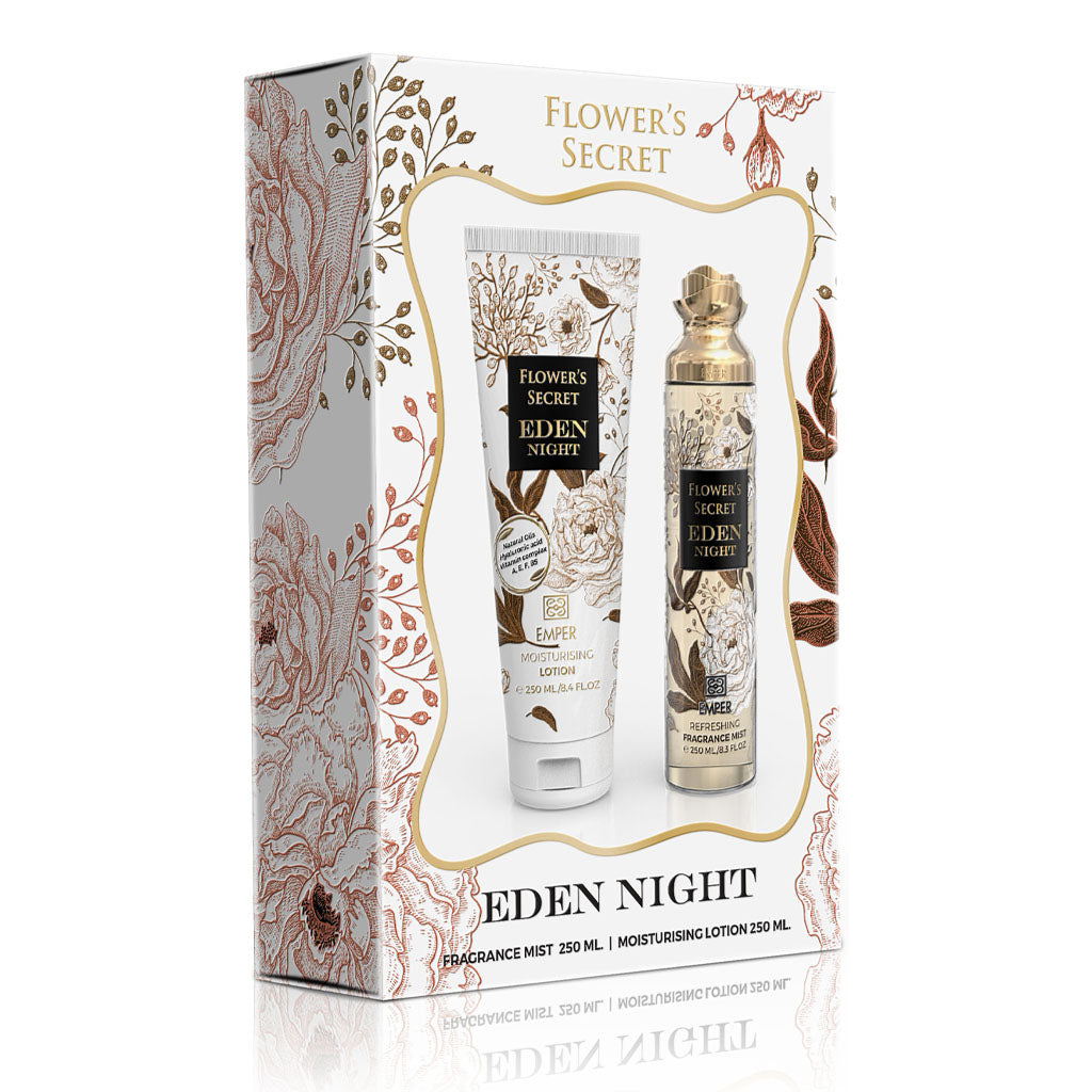 Flower's Secret Eden Night Gift Set ✨ | 100ml EDP | A Sweet Floral Journey with Warm, Woody Depth