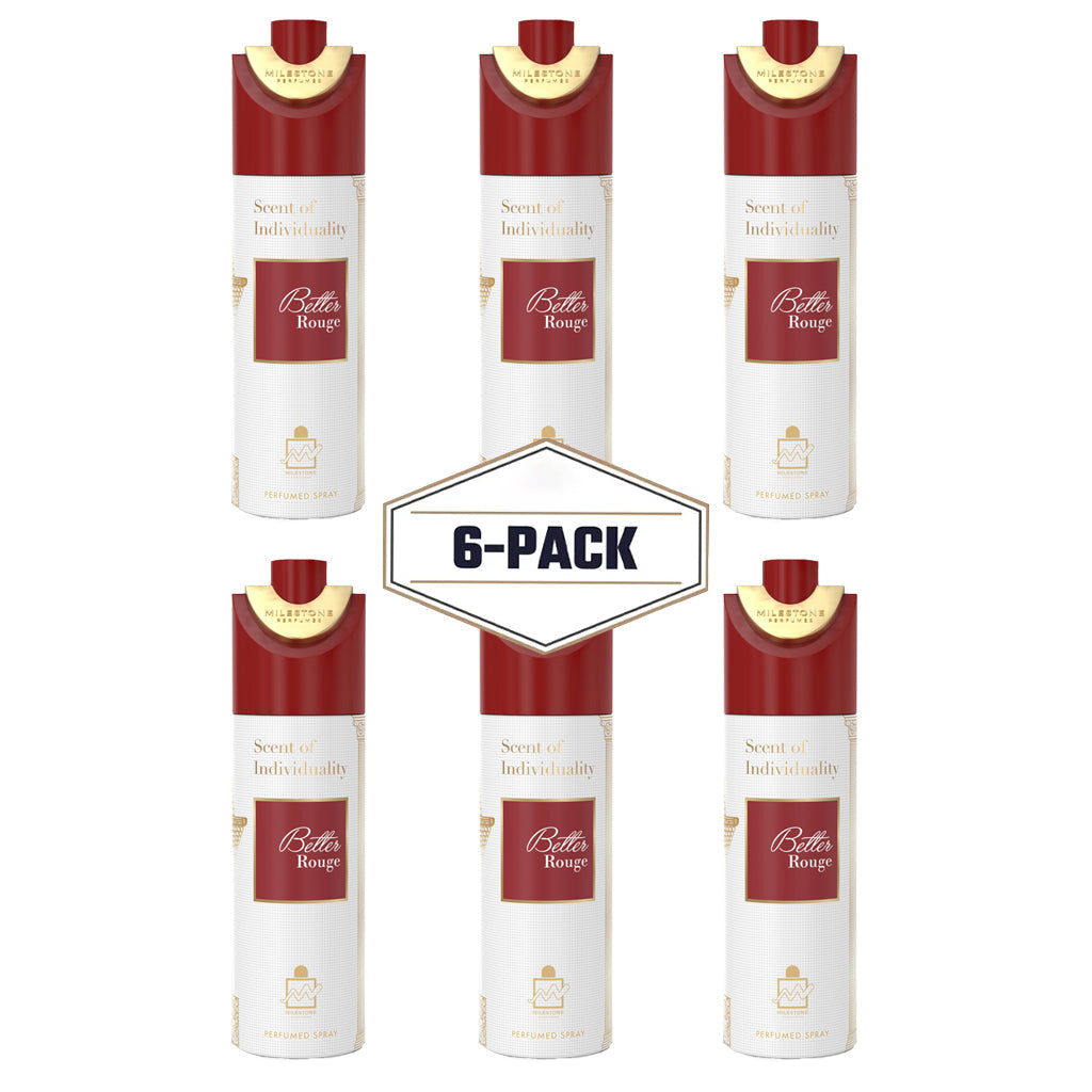 Better Rouge Unisex Deodorant 6 Pack ✨ 200ML | A Sophisticated Blend of Floral, Amber & Woody Notes