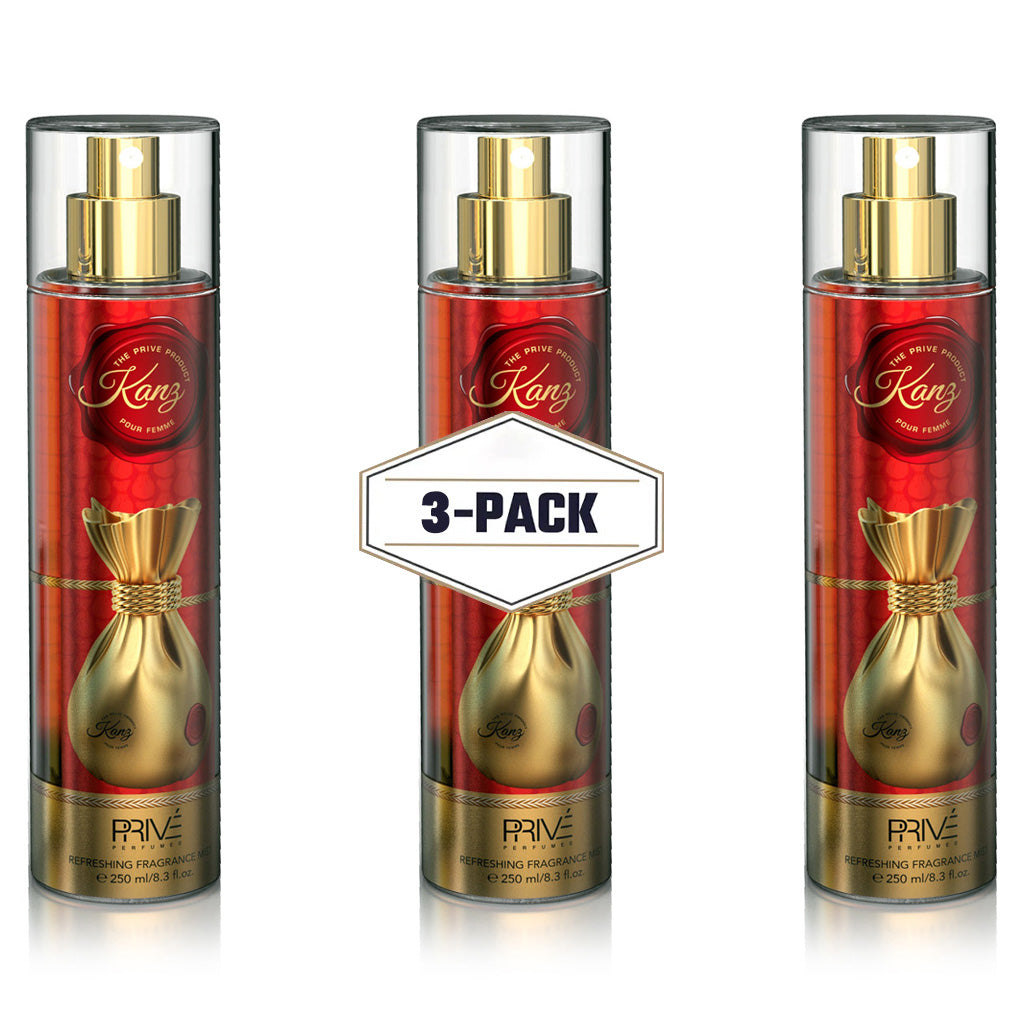 PRIVE Kanz (Pour Femme) Body Mist 250ml 3-Pack ✨ | A Sweet, Floral Escape with Sensual Woody Notes