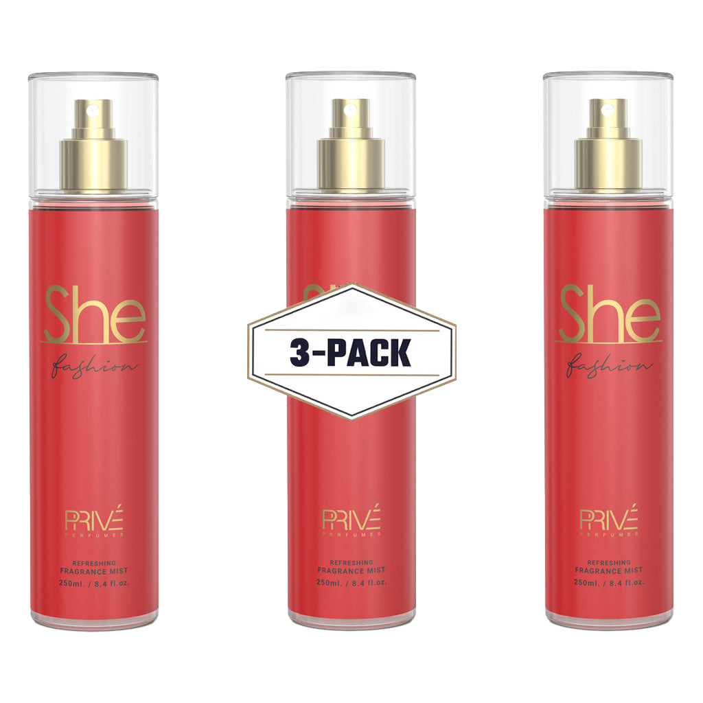PRIVE She Fashion Body Mist 250ML 3-Pack ✨ | A Lush, Fruity Floral with Warm, Sensual Undertones
