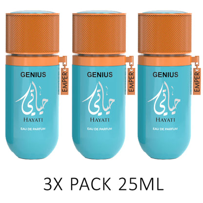 GENIUS HAYATI Eau De Parfum 25ml – 3-Pack by Emper