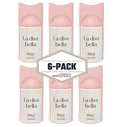 La Diva Bella Perfume Deodorant 250ML 6x Pack ✨ | A Fruity-Floral Blend with Warm, Sweet Base Notes