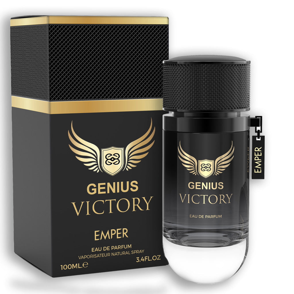 Genius Victory EDP ✨ 100ml (Pour Homme) | A Captivating Blend of Spicy Citrus & Warm Amber