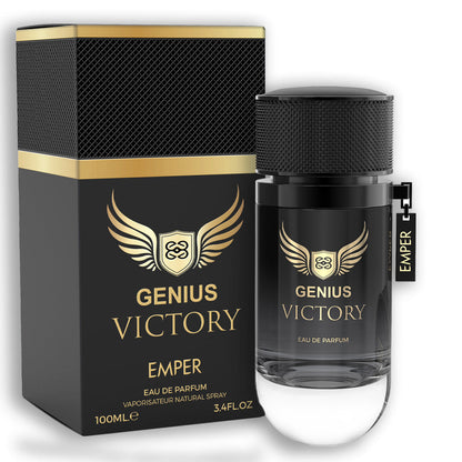 Genius Victory EDP ✨ 100ml (Pour Homme) | A Captivating Blend of Spicy Citrus & Warm Amber